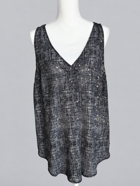 torrid Tops - Torrid Black Gray Metallic Star Celestial Tank Blouse Size 0